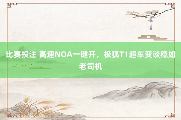 比赛投注 高速NOA一键开，极狐T1超车变谈稳如老司机